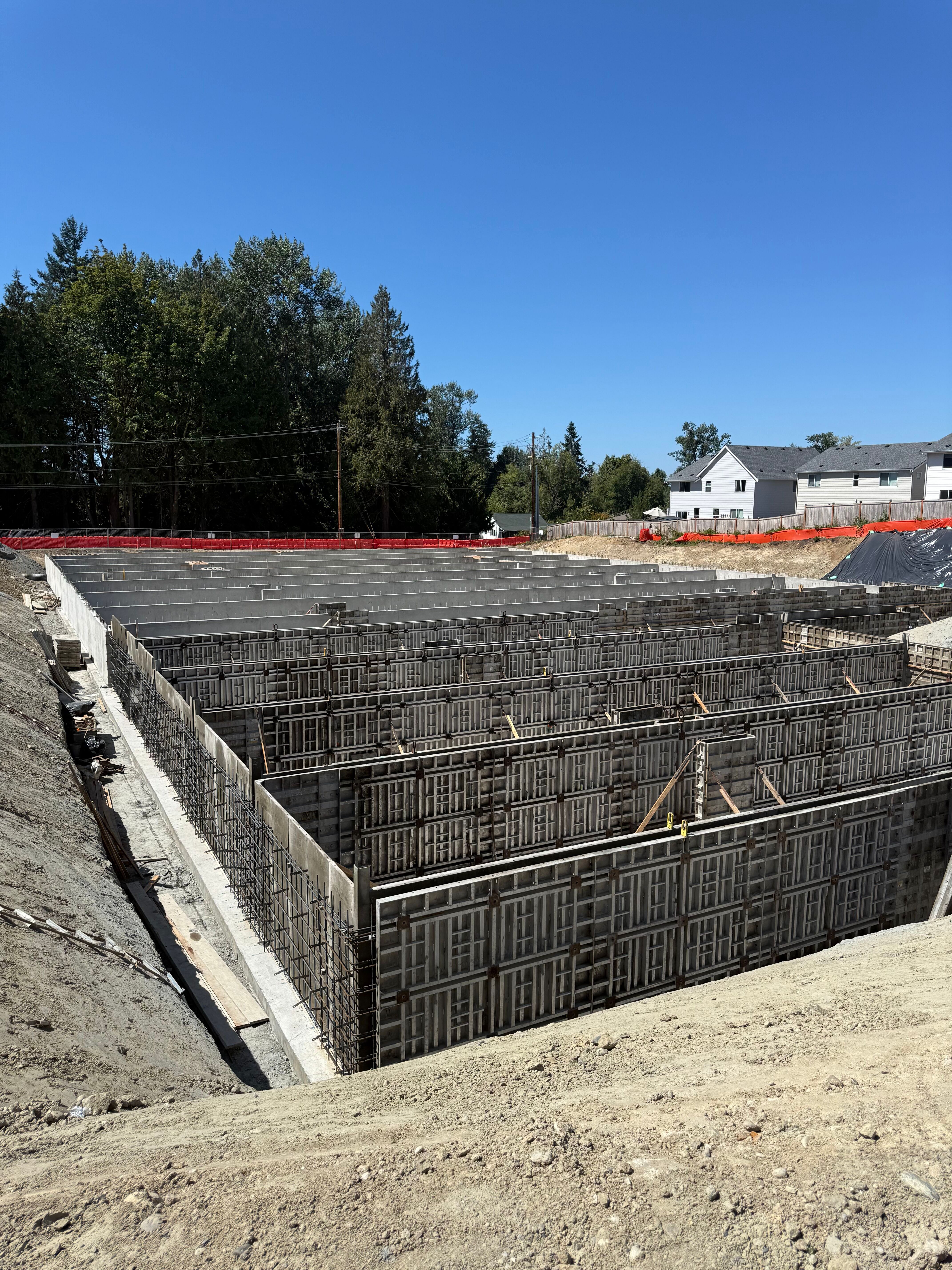 Detention vault concrete construction